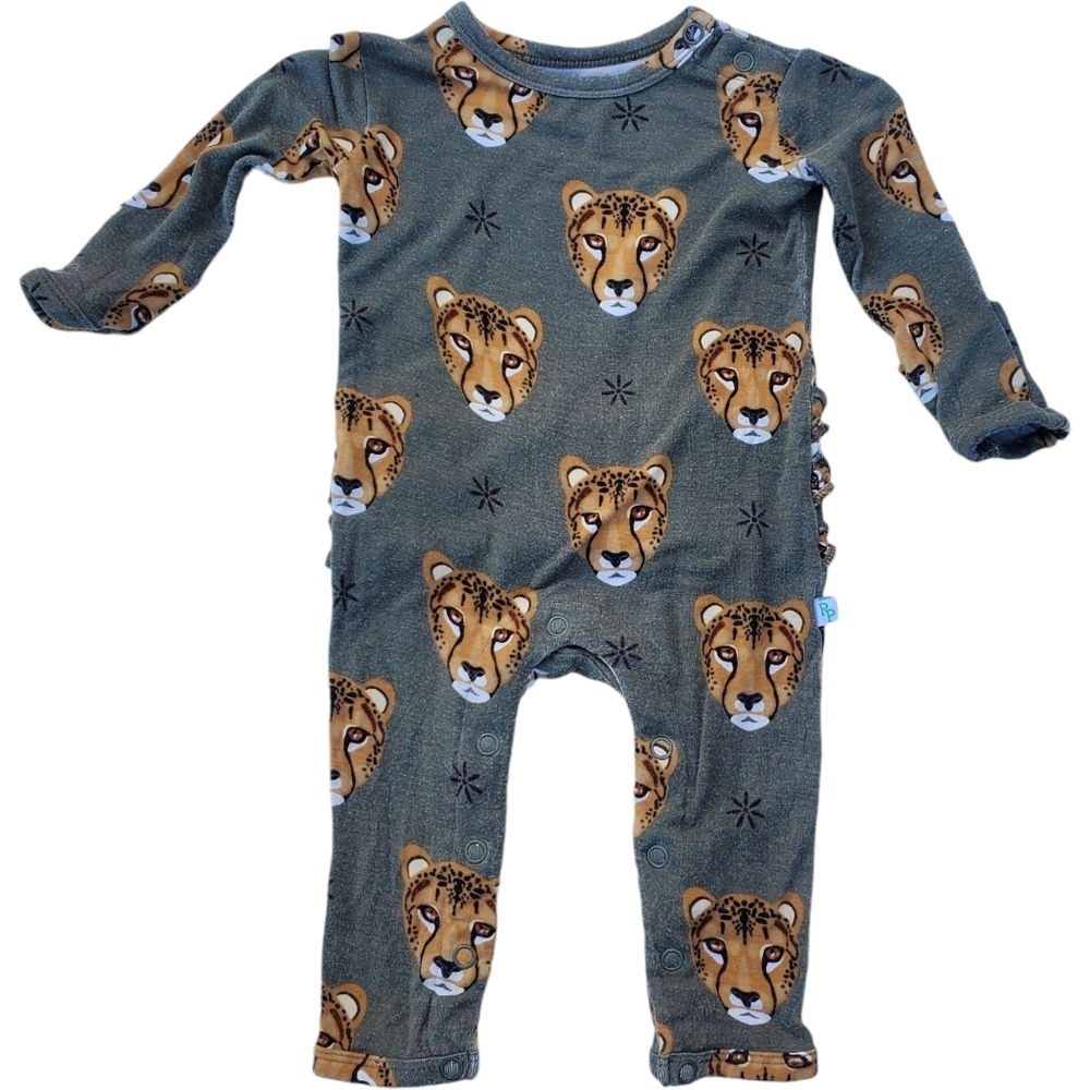 Posh Peanut Ruffled One-Piece Footless Sleeper Pajama Tiger Baby Newborn